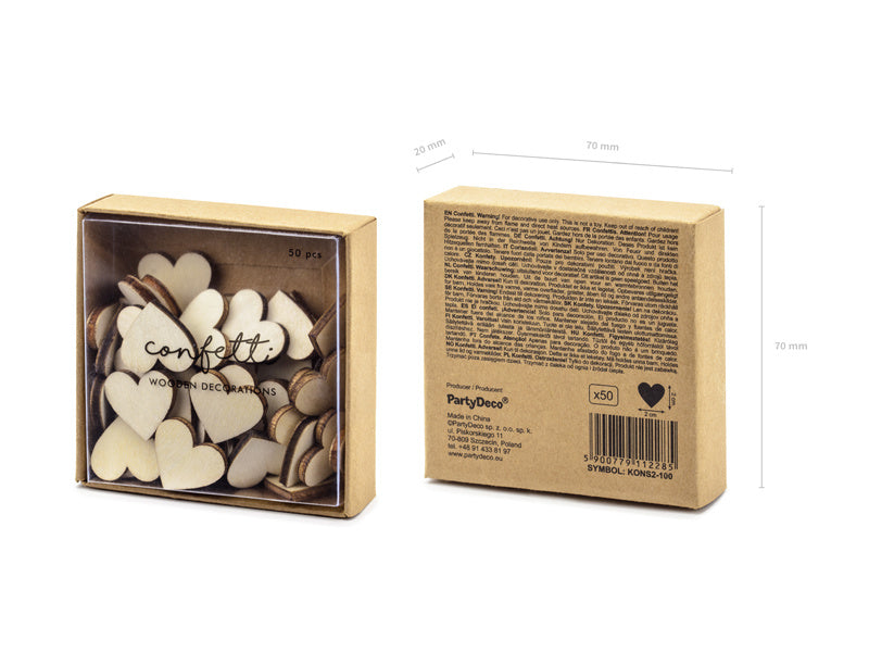 Tischdekoration Herzen Holz 2cm 50Stück