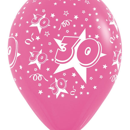 Ballons Nummer 30 Mix 30cm 25Stk