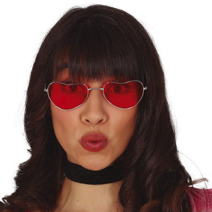Brille Herzen Rot