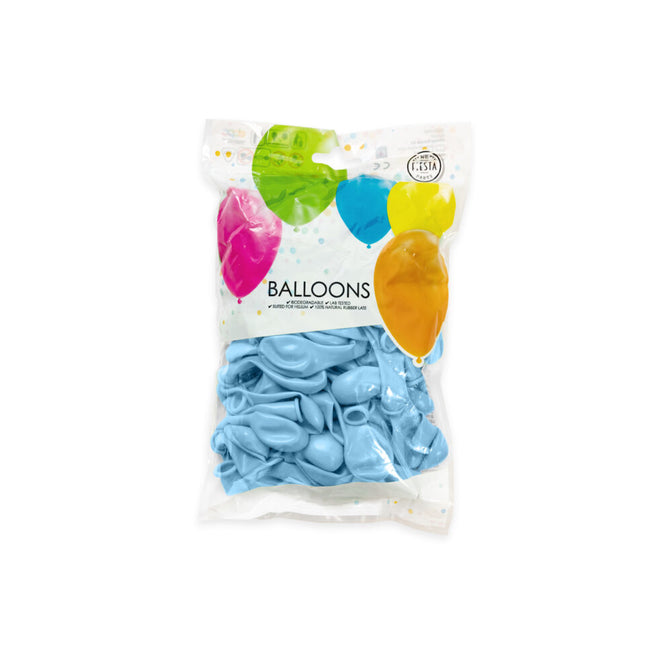 Hellblaue Ballons Metallic 13cm 100Stk.