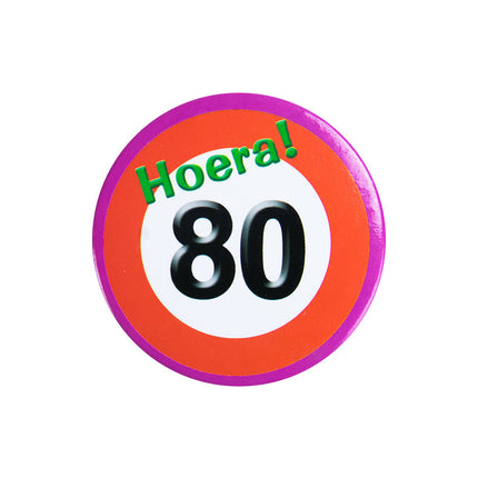 Knopf 80 Jahre Verkehrsschild 5,5cm
