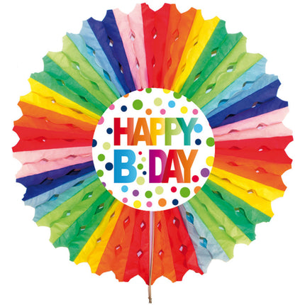 Geburtstagsfächer Happy Birthday Dots 30cm