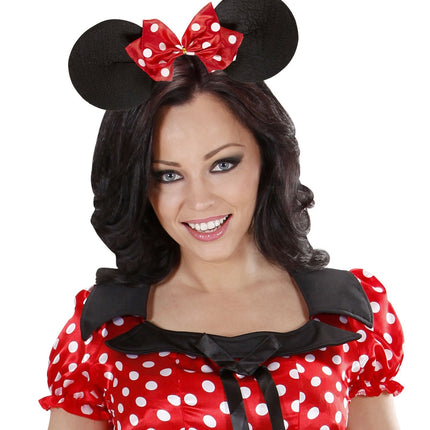 Minnie Maus Haarband Schwarz Rot