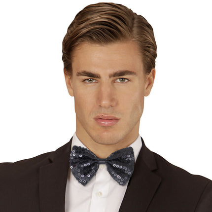 Schwarze Schleife Pailletten Unisex