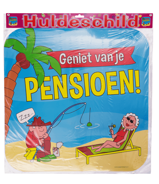 Türschild Ruhestand Cartoon 50cm