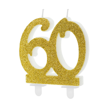 Kerze 60 Jahre Gold 7,5cm