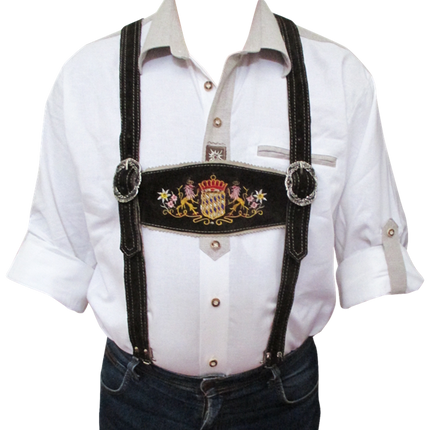Oktoberfest Gürtel mit Clips Braun/Schwarz