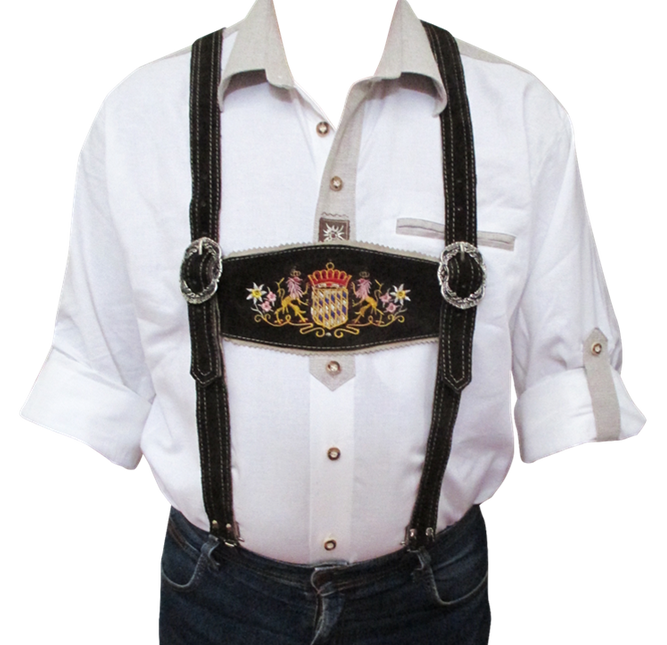 Oktoberfest Gürtel mit Clips Braun/Schwarz