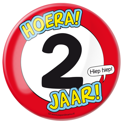Button 2 Jahre Verkehrsschild 10,2cm