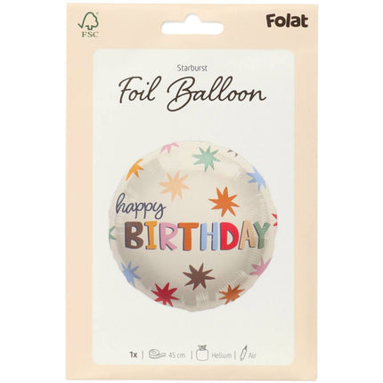 Happy Birthday Helium Ballon Bunt Leer 45cm