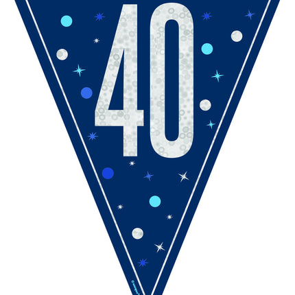 40 Jahre Girlande Blau 2,5m