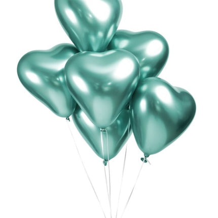 Herz Ballons Grün 30cm 6Stk