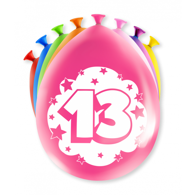 Ballons 13 Jahre Mehrfarbig 30cm 8Stück