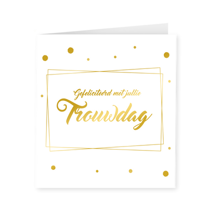 Karte Hochzeitstag Gold Weiß 15cm