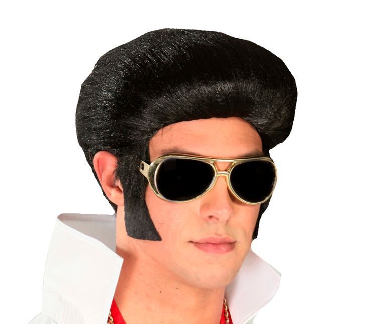 Elvis Rock And Roll Perücke Schwarz