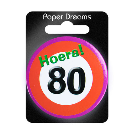 Knopf 80 Jahre Verkehrsschild 5,5cm