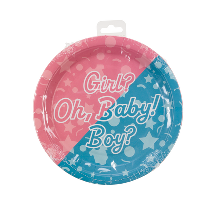 Gender Reveal Plates Oh Baby! 23cm 8Stück