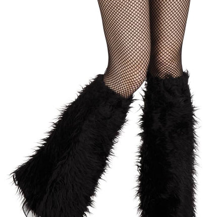 Schwarze Legwarmers Plüsch