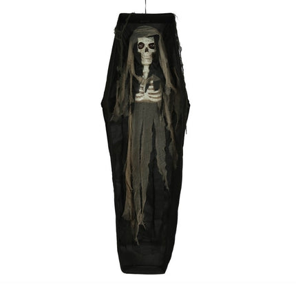 Halloween Puppe Skelett im Sarg 1,6m