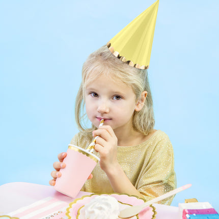 Bunte Partyhüte Pastell 16cm 6 Stk.