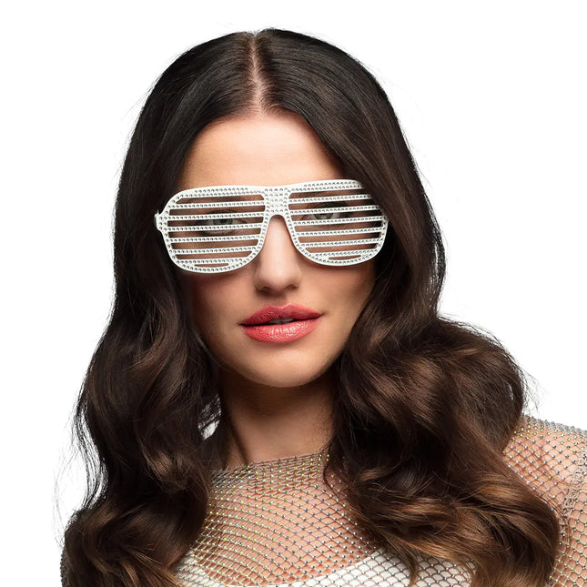 Weiße Brille gestreift