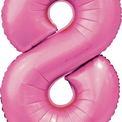 Rosa Figur Ballon 8 Jahre Glanz 86cm