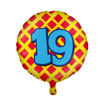 Heliumballon 19 Jahre Bunt Leer 46cm