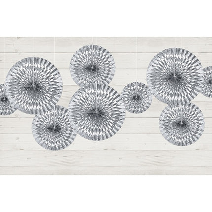 Papierfächer Silberfolie Set 23-40cm 3 Stück