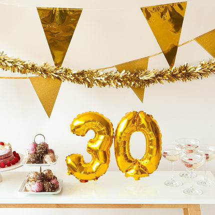 Goldener Zahlenballon 6 Jahre 36cm