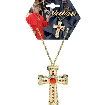 Halskette Kreuz mit Edelstein