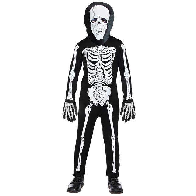 Halloween Jumpsuit Schwarz Kind Skelett