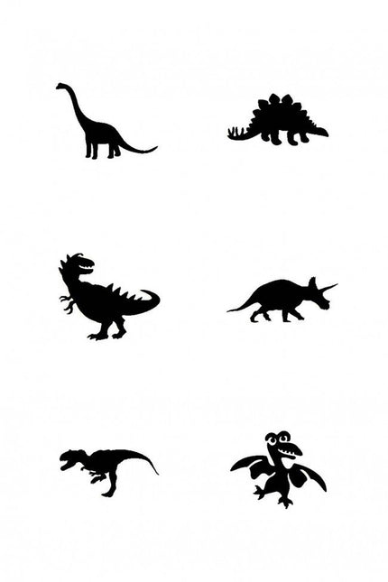 Schwarze Tattoo Schablone Dino 12pcs