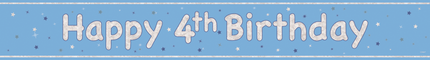 Happy Birthday Banner Hellblau 4 Jahre 2.74m