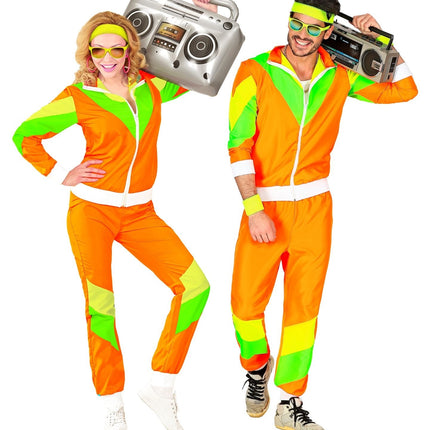 Neon 80S Trainingsanzug Faulty Grün Orange