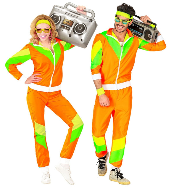 Neon 80S Trainingsanzug Faulty Grün Orange
