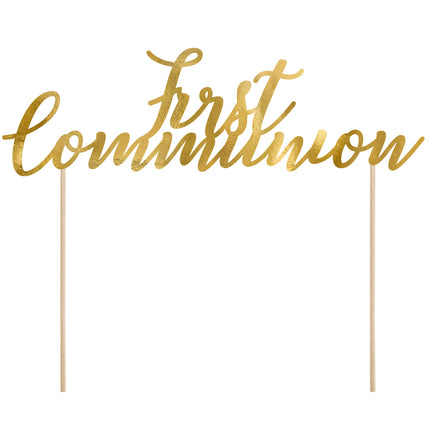 Tortenaufleger 1. Kommunion Gold 21cm