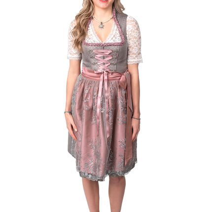 Graues Dirndlkleid Oktoberfest Rosa Damen