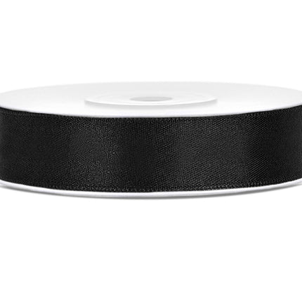 Satinband Schwarz 12mm 25m