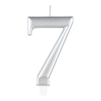 7 Jahre Kerze Silber