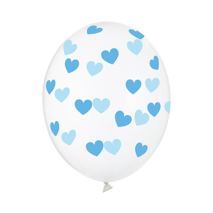 Transparente Ballons Blaue Herzen