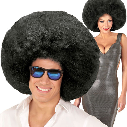 Schwarze Perücke Afro Extra Groß