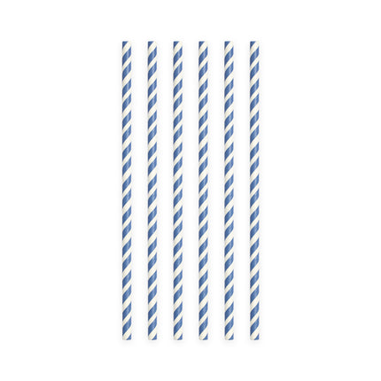 Strohhalme Blau Gestreift 19cm 20Stück