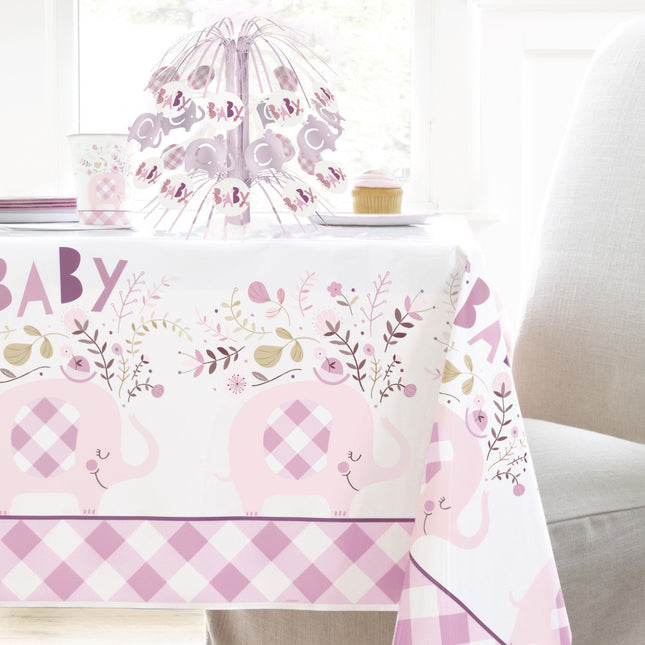 Baby Elefant Tischtuch Hellrosa 2,13m