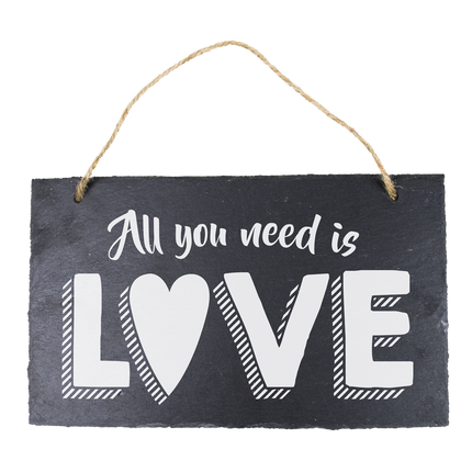 Schieferteller All You Need Is Love 25cm