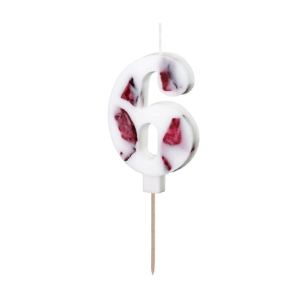 6 Jahr Kerze Blütenblätter 8cm