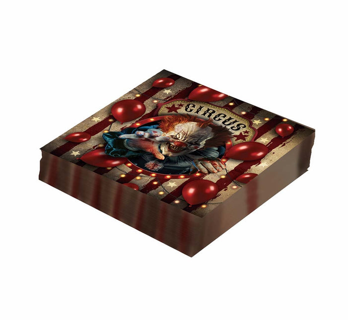 Halloween Servietten Clown 33cm 12 Stk.