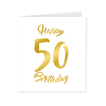 Karte 50 Jahre Gold Weiß 15cm