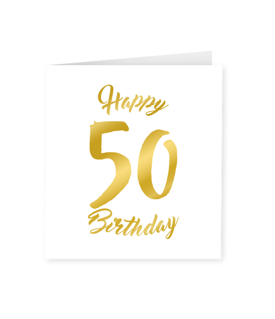 Karte 50 Jahre Gold Weiß 15cm