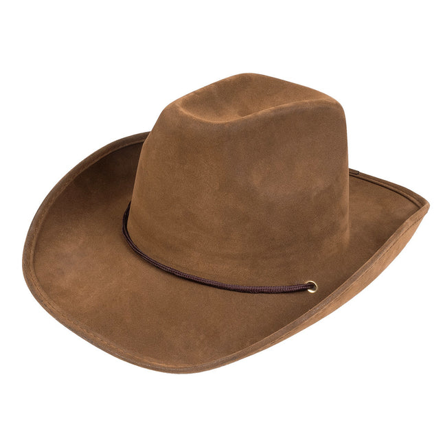 Cowboyhut Utah Kunstleder Braun 43cm