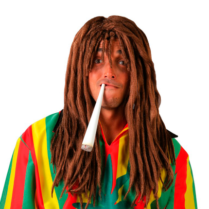 Rasta Perücke Braun Lang